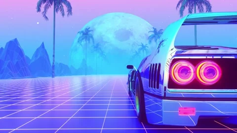 Sci-Fi Moonlight Car Ride Vídeos de archivo 268621941