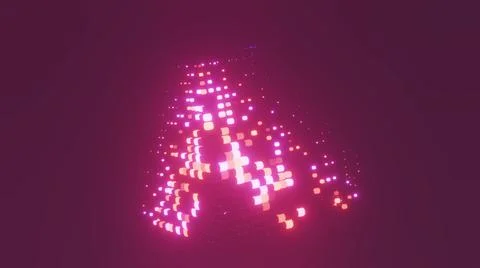 Sci fi neon cubes 4K UHD 3D illustration Illustrazione stock