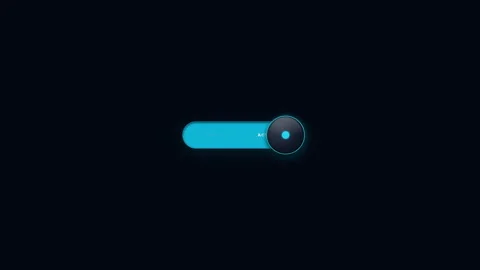 Sci-fi-neon-cyan-toggle-switch Stockbeeldmateriaal 345629461