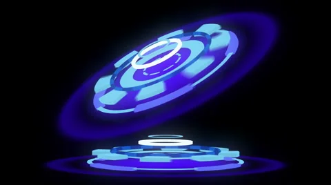 Sci-fi neon disks, abstract background 4K Stock Footage 40341102