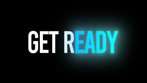 Sci-fi neon Get Ready title template 3 variants pack Stock-Footage 337271381