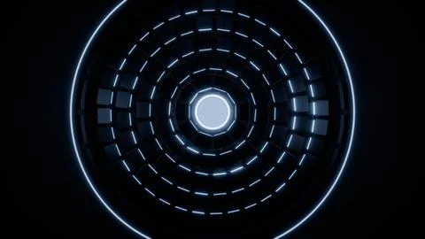 Sci-Fi Neon Iris Gate Background Illustrazione stock