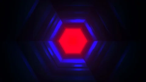 Sci-fi Neon Tunnel Lights Background - Glowing spiral animation Stock-Footage 99654655