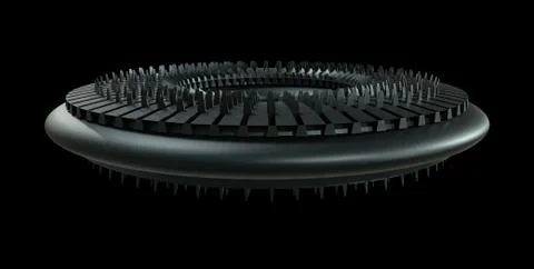 Sci-Fi Object Isolated On Black Background. Mechanical, Robotic Gear Stock Illustration