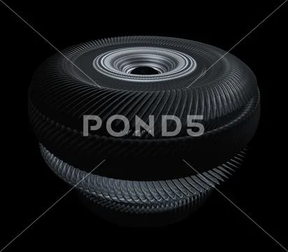 Sci-Fi Object Isolated On Black Background. Futuristic Concept Design ...