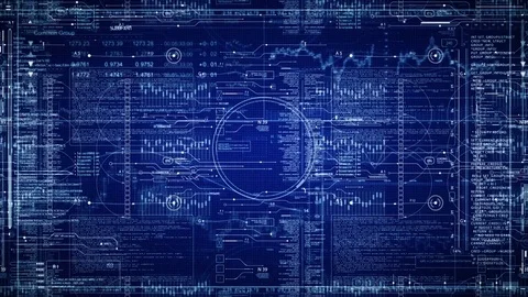 Sci Fi opener.Camera moves through HUD interface Vidéo 84723568