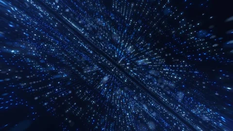 Sci fi or cyber grid Lines and dots form information blocks of a hologram Stock Footage 255299760
