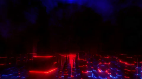 Sci-fi orb city evil fog rotating seamless loop 3d Stock Footage 164005688