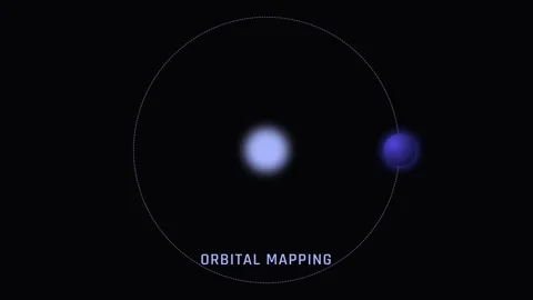 Sci-fi orbital mapping graphic visualizing celestial bodies and deep space .. Stock Footage 337502310