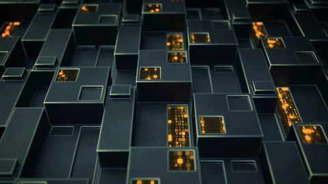 Sci-fi panel with hexadecimal code 3D render seamless loop animation Stock Footage 120429279