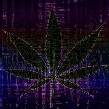 Sci Fi Pot Leaf Stock Illustration