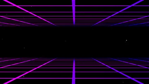 Sci-fi purpl pink neon grid. Abstract futuristic cyberpunk retro 80's background Stock-Footage 328123716