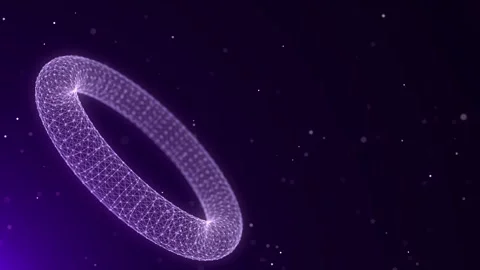 Sci-fi purple torus with particles and lines. Concept network connection. Stock-Footage 297960575
