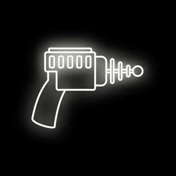 Sci fi ray gun glowing neon outline icon Stockillustratie