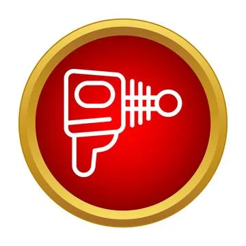 Sci fi ray gun icon representing futuristic technology Stock Illustration