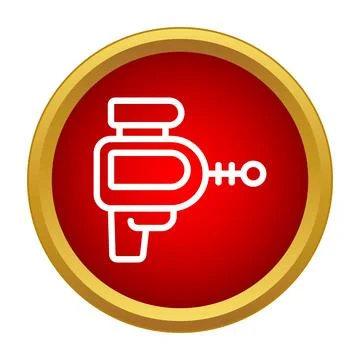 Sci fi ray gun icon design element Stock Illustration