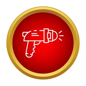 Sci fi ray gun icon representing futuristic technology Stock Illustration