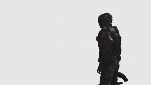 SCI-FI Recon Soldier Idle Casual In Transparent Alpha Background 05 Stock Footage 213796182