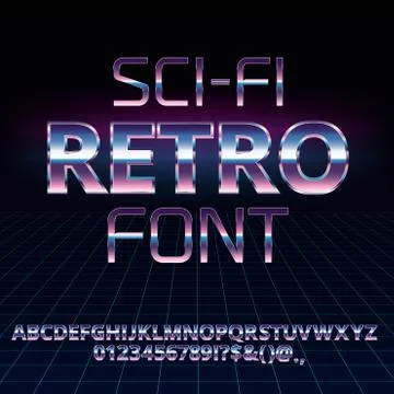 Sci-Fi retro font Stock Illustration