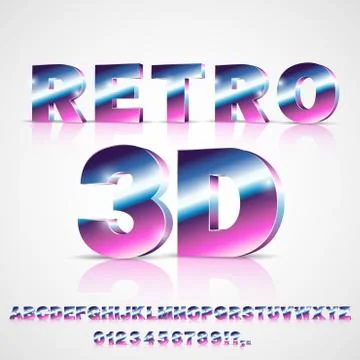 Sci-Fi retro font Stock Illustration