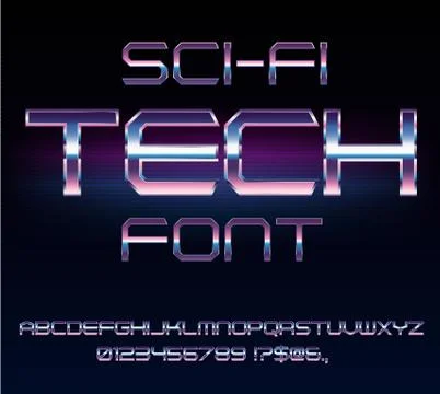 Sci-Fi retro font イラスト素材