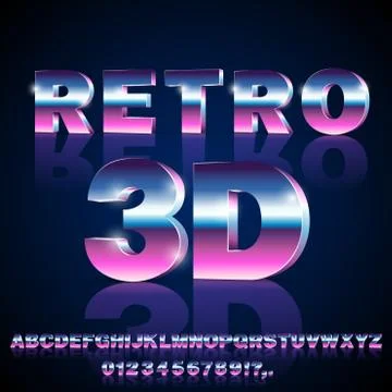 Sci-Fi retro font Stock Illustration