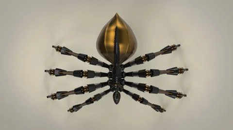 Sci-fi robo spider 3d image Stock Illustration