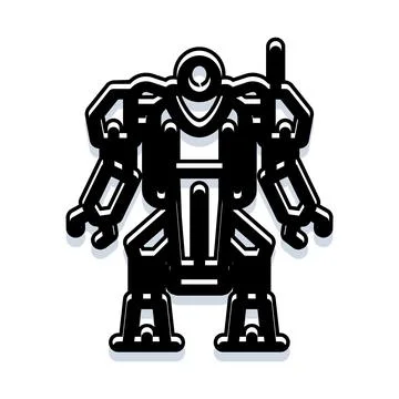 Sci fi robot character icon design concept 스톡 일러스트