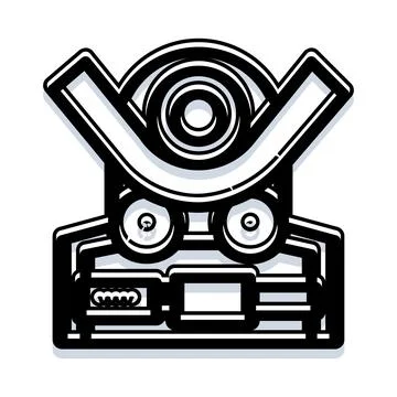 Sci fi robot head vector icon design future 库存插图