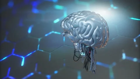 Sci-fi robotic brain organ, 3d render Stock Footage 139052841