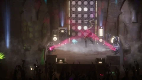 Sci-fi rock concert featuring the alien mummy queen Stock-Footage 294450337