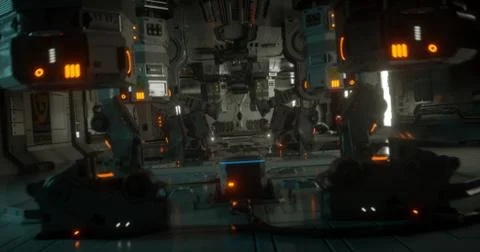 Sci-fi room Stock Illustration