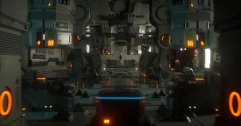 Sci-fi room Stock Illustration