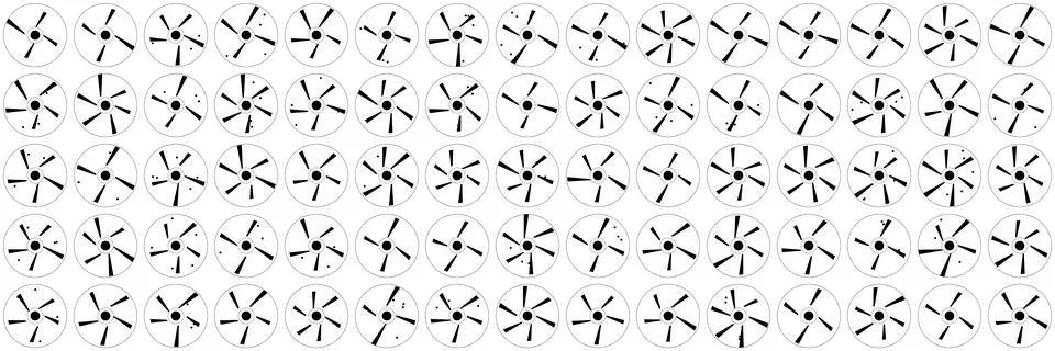 Sci Fi Rotating Fan Pattern Animation Set Stock Illustration