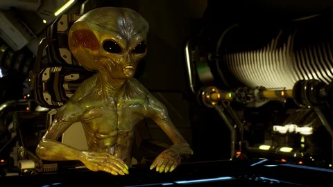 Sci-Fi Scene: Advanced UFO Command Room Meeting Stock Footage 114246464