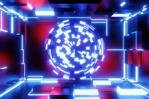 Sci-fi scene design. 3D rendering. Stock Illustration