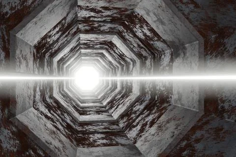 Sci-fi scene design. 3D rendering. Stock Illustration