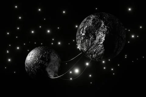 Sci-fi scene design. 3D rendering. Stock Illustration