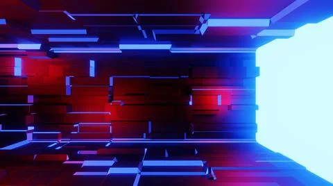 Sci-fi scene design. 3D rendering. Stock Illustration