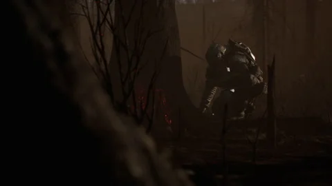 Sci-fi soldiers hide and talk about fighting zombies and aliens 01 Stock Footage 233310180