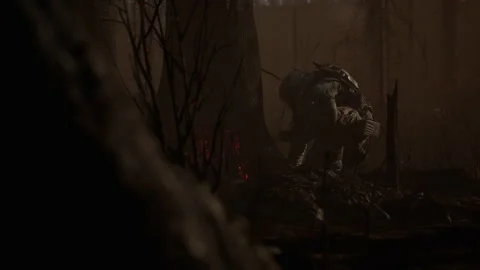 Sci-fi soldiers hide and talk about fighting zombies and aliens 04 Stock Footage 233311347