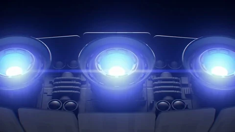 Sci-fi space engine flashing bright lights, 3d animation, seamless loop. Stock Footage 85068625