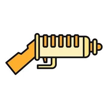 Sci fi space laser gun blaster weapon icon Stock Illustration