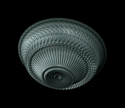 Sci-Fi Spacecraft Engine Element on Black Background Stock Illustration