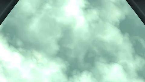 Sci-Fi spaceship flying in the clouds. Stock-Footage 107627143