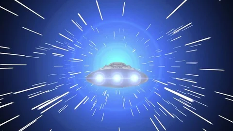 Sci-fi Spaceship jump into hyperspace Stockbeeldmateriaal 85141922
