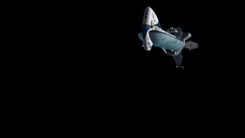 Sci-Fi Spaceship Mother Ship Launching Fighter Spacecraft Animation Stock Footage 340676724