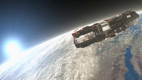 Sci-fi spaceship, star ship. Video stock 73583590