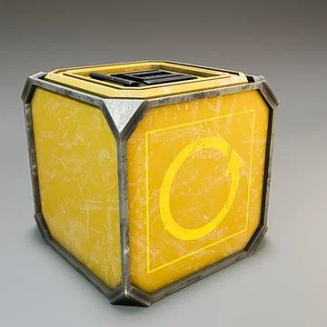 Sci-fi storage box isolated on gray background Stock Illustration