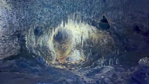 Sci-Fi style cavern shot with dramatic colors and vibrance Stock Footage 217544579